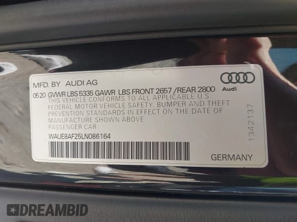 ✅ 2020 Audi A6 Premium Plus • VIN: WAUE8AF25LN086164 • Lot: 43259528. Wystawiony na IAAI z przebiegiem 66 086 mil. Bezpłatny archiwum sprzedaży aukcyjnych z USA i szczegółowy raport historii pojazdu na DreamBid. Zdjęcie 9.