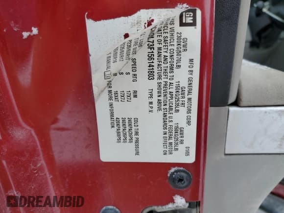 ✅ 2005 Chevrolet Equinox LT • VIN: 2CNDL73F156141803 • Лот: 44926565. Опубликован ранее на Copart с пробегом Не указан. Бесплатный доступ к архиву аукционных продаж из США и подробный отчёт об истории автомобиля на DreamBid. Изображение 15.