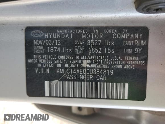 ✅ 2013 Hyundai Accent GLS • VIN: KMHCT4AE8DU384819 • Лот: 70805324. Опубликован ранее на Copart с пробегом 102 992 миль. Бесплатный доступ к архиву аукционных продаж из США и подробный отчёт об истории автомобиля на DreamBid. Изображение 15.