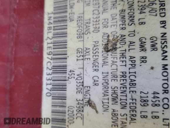 ✅ 2007 Nissan Altima SE • VIN: 1N4BL21E97C233170 • Lot: 74483814. Wystawiony na Copart z przebiegiem 211 458 mil. Bezpłatny archiwum sprzedaży aukcyjnych z USA i szczegółowy raport historii pojazdu na DreamBid. Zdjęcie 14.