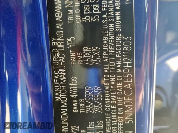 2023 Hyundai Tucson SEL z VIN 5NMJFCAE5PH211803, wystawiony jako Copart lot #67099385 z przebiegiem 39 551 mil mil oraz Szkoda całkowita • Salvage title. Historia ofert i sprzedaży dostępna na DreamBid. Obrazek 14.