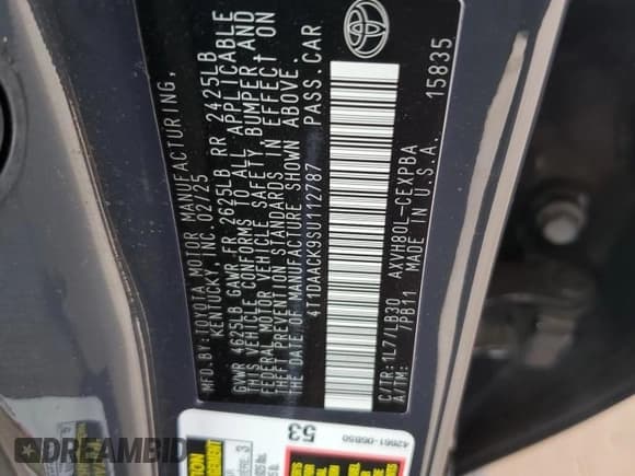 ✅ 2025 Toyota Camry XSE • VIN: 4T1DAACK9SU112787 • Lot: 81523615. Listed on Copart with 3,454 mi. Free auction sales archive from the USA and detailed vehicle history report at DreamBid. Image 12.