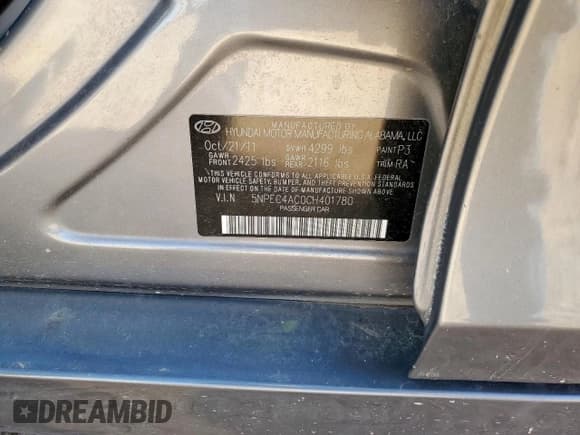 ✅ 2012 Hyundai Sonata Limited • VIN: 5NPEC4AC0CH401780 • Лот: 92185745. Опубликован ранее на Copart с пробегом 87 902 миль. Бесплатный доступ к архиву аукционных продаж из США и подробный отчёт об истории автомобиля на DreamBid. Изображение 12.