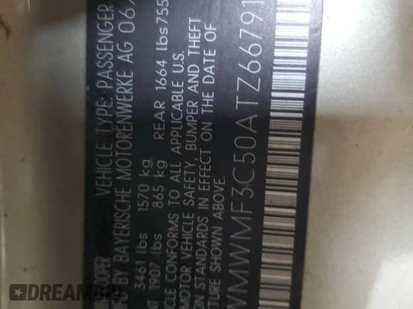 2010 MINI Hardtop with VIN WMWMF3C50ATZ66791, listed as a Copart auction lot 57592875 with Not provided miles and Salvage title. Bid and sale history available at DreamBid. Image 13.