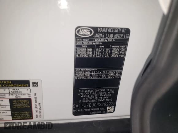 ✅ 2024 Land Rover Defender S • VIN: SALEJ7EU0R2292279 • Lot: 66538705. Wystawiony na Copart z przebiegiem 8 175 mil. Bezpłatny archiwum sprzedaży aukcyjnych z USA i szczegółowy raport historii pojazdu na DreamBid. Zdjęcie 13.