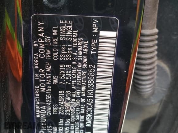 ✅ 2019 Hyundai Kona Limited • VIN: KM8K3CA51KU386852 • Лот: 48180354. Опубликован ранее на Copart с пробегом 68 384 миль. Бесплатный доступ к архиву аукционных продаж из США и подробный отчёт об истории автомобиля на DreamBid. Изображение 13.