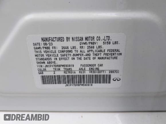 ✅ 2023 Infiniti Q50 Red Sport 400 • VIN: JN1FV7DR8PM590919 • Lot: 84053595. Wystawiony na Copart z przebiegiem 14 121 mil. Bezpłatny archiwum sprzedaży aukcyjnych z USA i szczegółowy raport historii pojazdu na DreamBid. Zdjęcie 10.