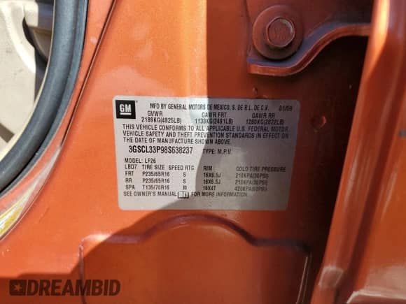 2008 Saturn VUE XE z VIN 3GSCL33P98S638237, wystawiony jako Copart lot #42313895 z przebiegiem 175 425 mil mil oraz Szkoda całkowita • Salvage title. Historia ofert i sprzedaży dostępna na DreamBid. Obrazek 13.