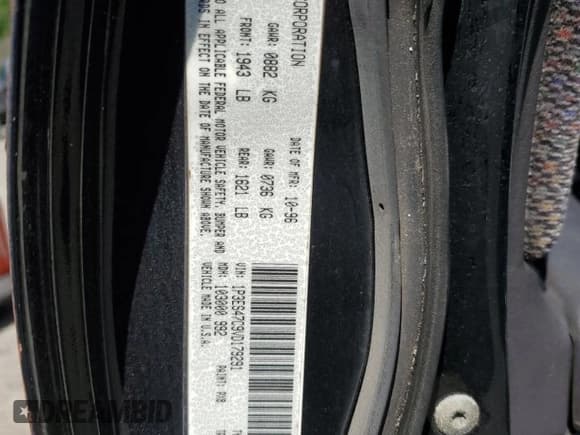 ✅ 1997 Plymouth Neon Highline • VIN: 1P3ES47C9VD179291 • Lot: 58951355. Listed on Copart with 105,449 mi. Free auction sales archive from the USA and detailed vehicle history report at DreamBid. Image 12.