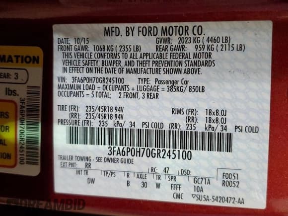 ✅ 2016 Ford Fusion SE • VIN: 3FA6P0H70GR245100 • Lot: 48125585. Listed on Copart with 38,175 mi. Free auction sales archive from the USA and detailed vehicle history report at DreamBid. Image 13.