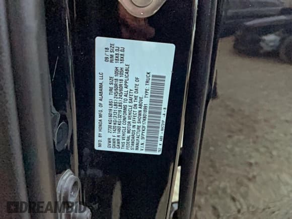 ✅ 2019 Honda Ridgeline Sport • VIN: 5FPYK3F17KB018991 • Лот: 94796255. Опубликован ранее на Copart с пробегом 11 379 миль. Бесплатный доступ к архиву аукционных продаж из США и подробный отчёт об истории автомобиля на DreamBid. Изображение 10.