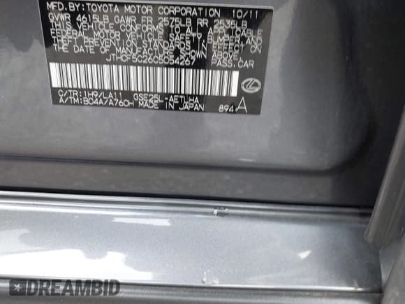 ✅ 2012 Lexus IS 250 • VIN: JTHCF5C26C5054267 • Лот: 42745292. Опубликован ранее на IAAI с пробегом Не указан. Бесплатный доступ к архиву аукционных продаж из США и подробный отчёт об истории автомобиля на DreamBid. Изображение 9.