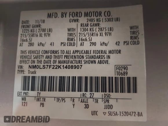 ✅ 2019 Ford Transit Connect XLT • VIN: NM0LS7F22K1408907 • Lot: 42118032. Listed on IAAI with 129,243 mi. Free auction sales archive from the USA and detailed vehicle history report at DreamBid. Image 9.