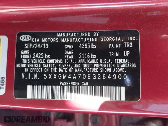 ✅ 2014 Kia Optima LX • VIN: 5XXGM4A70EG264900 • Lot: 43834879. Listed on IAAI with 81,131 mi. Free auction sales archive from the USA and detailed vehicle history report at DreamBid. Image 9.