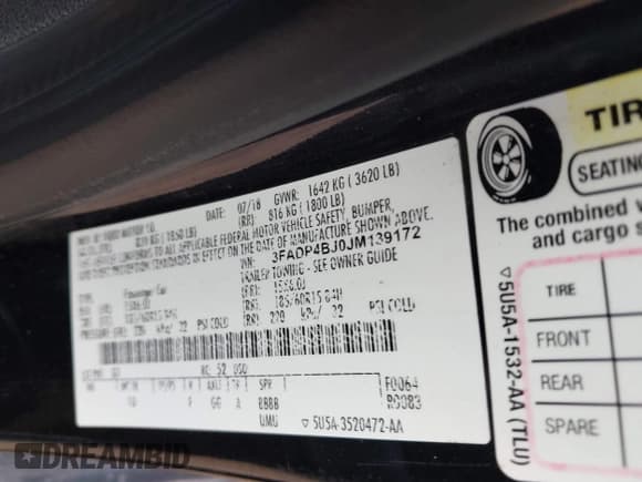 ✅ 2018 Ford Fiesta SE • VIN: 3FADP4BJ0JM139172 • Lot: 41212242. Listed on IAAI with 160,238 mi. Free auction sales archive from the USA and detailed vehicle history report at DreamBid. Image 9.