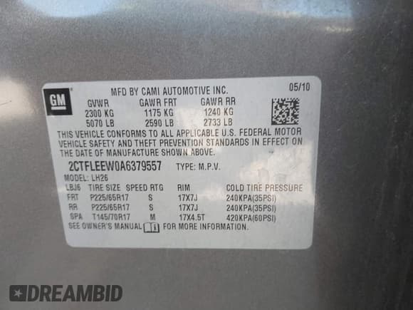 ✅ 2010 GMC Terrain SLE-2 • VIN: 2CTFLEEW0A6379557 • Lot: 41872939. Wystawiony na IAAI z przebiegiem Nie podano. Bezpłatny archiwum sprzedaży aukcyjnych z USA i szczegółowy raport historii pojazdu na DreamBid. Zdjęcie 9.