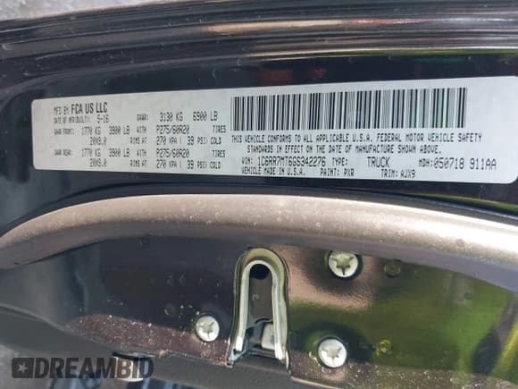 ✅ 2016 Ram 1500 Sport • VIN: 1C6RR7MT6GS342276 • Lot: 43450042. Listed on IAAI with 180,192 mi. Free auction sales archive from the USA and detailed vehicle history report at DreamBid. Image 9.