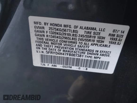 ✅ 2015 Acura MDX Technology • VIN: 5FRYD4H47FB007381 • Lot: 43141848. Wystawiony na IAAI z przebiegiem 98 739 mil. Bezpłatny archiwum sprzedaży aukcyjnych z USA i szczegółowy raport historii pojazdu na DreamBid. Zdjęcie 9.