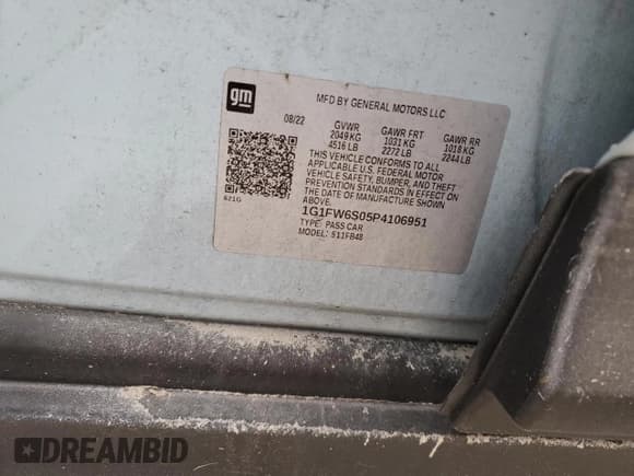 ✅ 2023 Chevrolet Bolt EV 1LT • VIN: 1G1FW6S05P4106951 • Лот: 75963094. Опубликован ранее на Copart с пробегом Не указан. Бесплатный доступ к архиву аукционных продаж из США и подробный отчёт об истории автомобиля на DreamBid. Изображение 14.