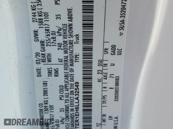 ✅ 2020 Ford Ranger XL • VIN: 1FTER1EH6LLA32549 • Lot: 80333435. Wystawiony na Copart z przebiegiem 195 606 mil. Bezpłatny archiwum sprzedaży aukcyjnych z USA i szczegółowy raport historii pojazdu na DreamBid. Zdjęcie 12.