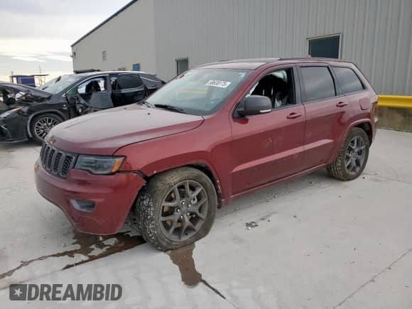 2021 Jeep Grand Cherokee 80th Anniversary с VIN 1C4RJEBGXMC738033, выставлен на аукционе Copart как лот 68638175 с пробегом 40 806 миль миль и Чистый • Clean title. История ставок и продаж доступна на DreamBid. Изображение 1.