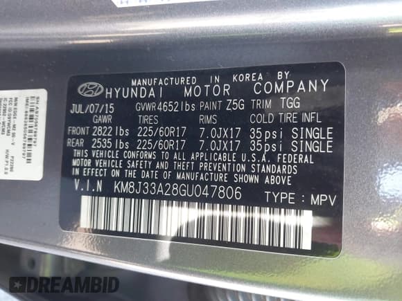 ✅ 2016 Hyundai Tucson Limited • VIN: KM8J33A28GU047806 • Лот: 43693912. Опубликован ранее на IAAI с пробегом Не указан. Бесплатный доступ к архиву аукционных продаж из США и подробный отчёт об истории автомобиля на DreamBid. Изображение 9.