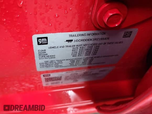 2024 Chevrolet Silverado 1500 LT с VIN 1GCRDDEK1RZ155405, выставлен на аукционе IAAI как лот 43635889 с пробегом 50 431 миль миль и . История ставок и продаж доступна на DreamBid. Изображение 49.