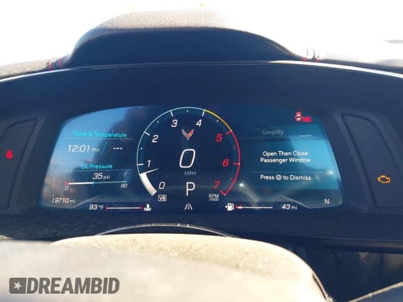 ✅ 2023 Chevrolet Corvette 1LT • VIN: 1G1YA2D45P5111481 • Лот: 43618070. Опубликован ранее на IAAI с пробегом 19 710 миль. Бесплатный доступ к архиву аукционных продаж из США и подробный отчёт об истории автомобиля на DreamBid. Изображение 7.