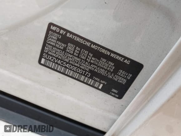 ✅ 2013 BMW X5 xDrive35i • VIN: 5UXZV4C54D0E00173 • Лот: 43681250. Опубликован ранее на IAAI с пробегом 141 034 миль. Бесплатный доступ к архиву аукционных продаж из США и подробный отчёт об истории автомобиля на DreamBid. Изображение 9.