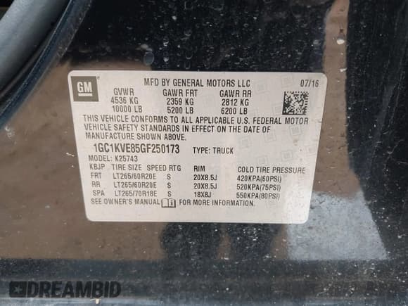 ✅ 2016 Chevrolet Silverado 2500HD LT • VIN: 1GC1KVE85GF250173 • Lot: 41199009. Wystawiony na IAAI z przebiegiem 155 688 mil. Bezpłatny archiwum sprzedaży aukcyjnych z USA i szczegółowy raport historii pojazdu na DreamBid. Zdjęcie 9.