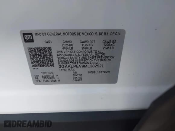 ✅ 2021 GMC Terrain SLT • VIN: 3GKALPEV9ML382521 • Лот: 43505469. Опубликован ранее на IAAI с пробегом 64 107 миль. Бесплатный доступ к архиву аукционных продаж из США и подробный отчёт об истории автомобиля на DreamBid. Изображение 9.