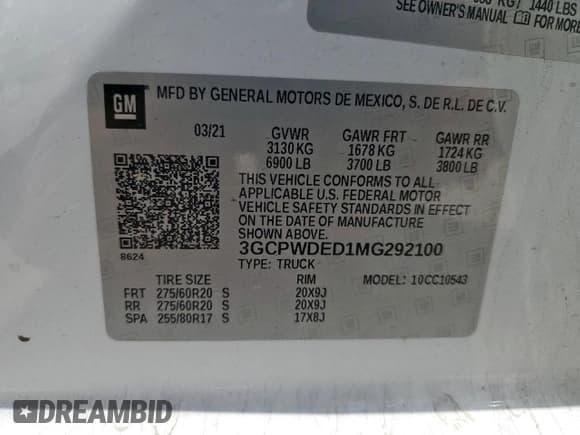 ✅ 2021 Chevrolet Silverado 1500 RST • VIN: 3GCPWDED1MG292100 • Lot: 84544815. Wystawiony na Copart z przebiegiem 111 557 mil. Bezpłatny archiwum sprzedaży aukcyjnych z USA i szczegółowy raport historii pojazdu na DreamBid. Zdjęcie 12.