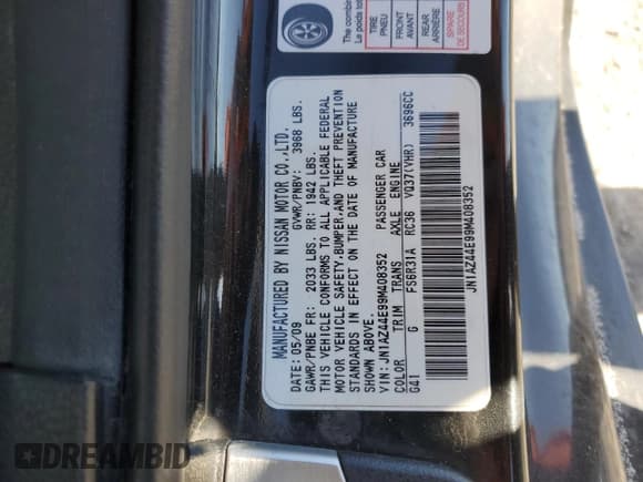 ✅ 2009 Nissan 370Z Touring • VIN: JN1AZ44E99M408352 • Лот: 47418445. Опубликован ранее на Copart с пробегом 98 934 миль. Бесплатный доступ к архиву аукционных продаж из США и подробный отчёт об истории автомобиля на DreamBid. Изображение 14.