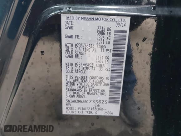 ✅ 2014 Nissan Pathfinder SL • VIN: 5N1AR2MN2EC735625 • Лот: 42724734. Опубликован ранее на IAAI с пробегом 118 566 миль. Бесплатный доступ к архиву аукционных продаж из США и подробный отчёт об истории автомобиля на DreamBid. Изображение 9.