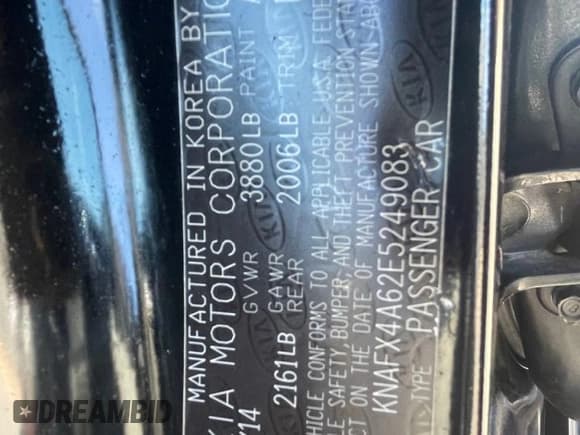 ✅ 2014 Kia Forte LX • VIN: KNAFX4A62E5249083 • Lot: 92046415. Listed on Copart with 98,097 mi. Free auction sales archive from the USA and detailed vehicle history report at DreamBid. Image 10.