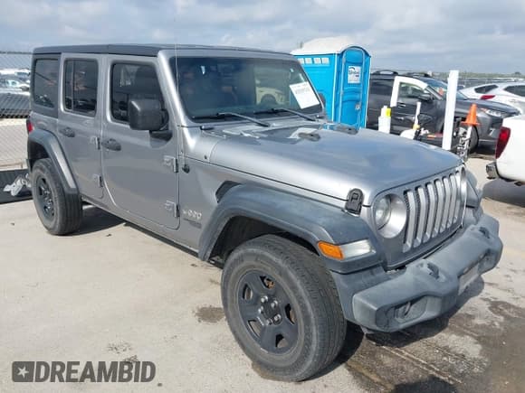 ✅ 2018 Jeep Wrangler Unlimited Sport S • VIN: 1C4HJXDG6JW267464 • Lot: 43529743. Listed on IAAI with 119,923 mi. Free auction sales archive from the USA and detailed vehicle history report at DreamBid. Image 1.