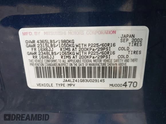 ✅ 2003 Mitsubishi Outlander XLS • VIN: JA4LZ41G83U029145 • Lot: 42356310. Wystawiony na IAAI z przebiegiem 126 703 mil. Bezpłatny archiwum sprzedaży aukcyjnych z USA i szczegółowy raport historii pojazdu na DreamBid. Zdjęcie 9.