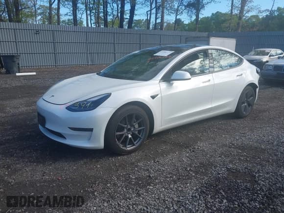 ✅ 2023 Tesla Model 3 • VIN: 5YJ3E1EA9PF576610 • Lot: 42206777. Listed on IAAI with 21,658 mi. Free auction sales archive from the USA and detailed vehicle history report at DreamBid. Image 2.