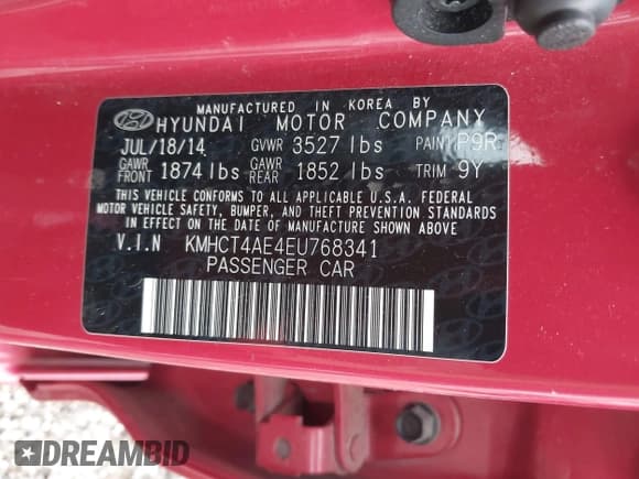 ✅ 2014 Hyundai Accent GLS • VIN: KMHCT4AE4EU768341 • Лот: 42546833. Опубликован ранее на IAAI с пробегом 90 529 миль. Бесплатный доступ к архиву аукционных продаж из США и подробный отчёт об истории автомобиля на DreamBid. Изображение 9.