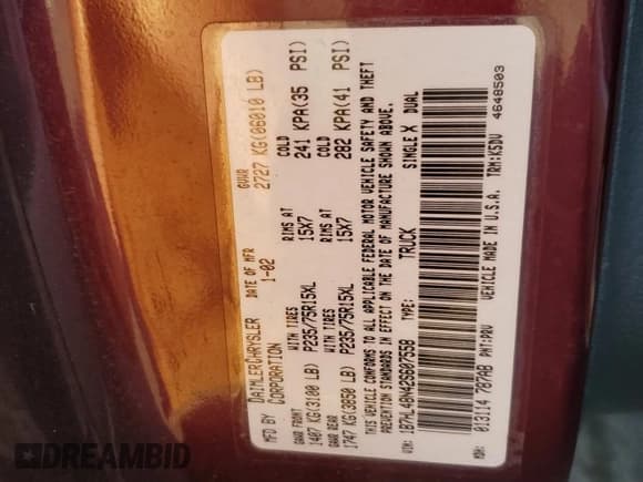 ✅ 2002 Dodge Dakota SLT • VIN: 1B7HL48N42S607558 • Lot: 71600514. Wystawiony na Copart z przebiegiem Nie podano. Bezpłatny archiwum sprzedaży aukcyjnych z USA i szczegółowy raport historii pojazdu na DreamBid. Zdjęcie 12.