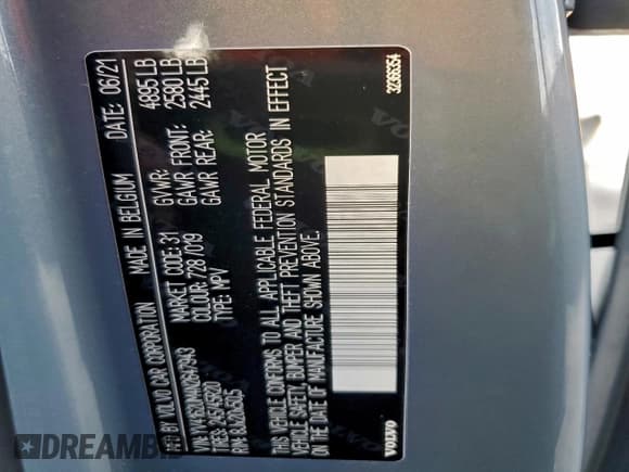 ✅ 2022 Volvo XC40 R-Design • VIN: YV4162UM4N2647943 • Лот: 95438755. Опубликован ранее на Copart с пробегом 64 067 миль. Бесплатный доступ к архиву аукционных продаж из США и подробный отчёт об истории автомобиля на DreamBid. Изображение 13.