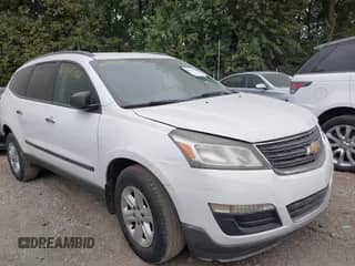 2016 Chevrolet Traverse LS z VIN 1GNKRFED1GJ341853, wystawiony jako IAAI lot #43471910 z przebiegiem 153 861 mil mil oraz . Historia ofert i sprzedaży dostępna na DreamBid. Obrazek 1.