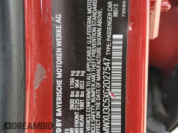 ✅ 2016 MINI Hardtop 4 Door S • VIN: WMWXU3C5XG2D27547 • Lot: 84014085. Listed on Copart with 89,610 mi. Free auction sales archive from the USA and detailed vehicle history report at DreamBid. Image 12.