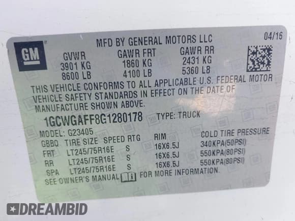 ✅ 2016 Chevrolet Express Cargo • VIN: 1GCWGAFF8G1280178 • Lot: 43812052. Listed on IAAI with 146,848 mi. Free auction sales archive from the USA and detailed vehicle history report at DreamBid. Image 9.