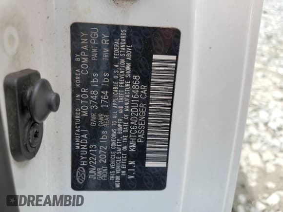 ✅ 2013 Hyundai Veloster w/Gray Int • VIN: KMHTC6AD2DU164868 • Lot: 53873024. Wystawiony na Copart z przebiegiem 103 212 mil. Bezpłatny archiwum sprzedaży aukcyjnych z USA i szczegółowy raport historii pojazdu na DreamBid. Zdjęcie 13.