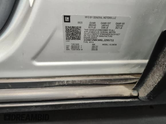 ✅ 2020 Chevrolet Traverse LT Cloth • VIN: 1GNEVMKW6LJ295711 • Lot: 42683601. Wystawiony na IAAI z przebiegiem 99 083 mil. Bezpłatny archiwum sprzedaży aukcyjnych z USA i szczegółowy raport historii pojazdu na DreamBid. Zdjęcie 1.