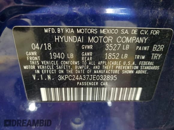 ✅ 2018 Hyundai Accent SE • VIN: 3KPC24A37JE032895 • Лот: 44404175. Опубликован ранее на Copart с пробегом 98 304 миль. Бесплатный доступ к архиву аукционных продаж из США и подробный отчёт об истории автомобиля на DreamBid. Изображение 12.