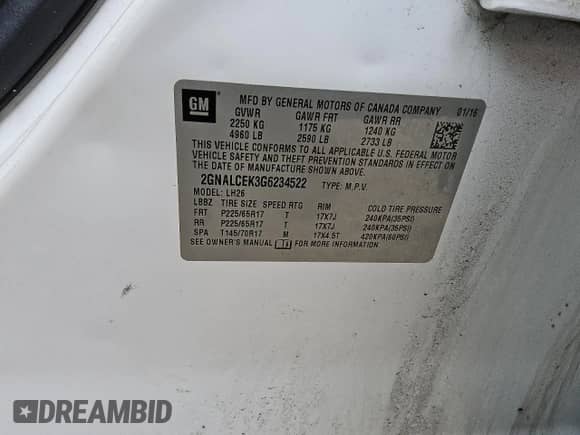 2016 Chevrolet Equinox LT z VIN 2GNALCEK3G6234522, wystawiony jako Copart lot #84863495 z przebiegiem 130 130 mil mil oraz Czysty tytuł • Clean title. Historia ofert i sprzedaży dostępna na DreamBid. Obrazek 13.