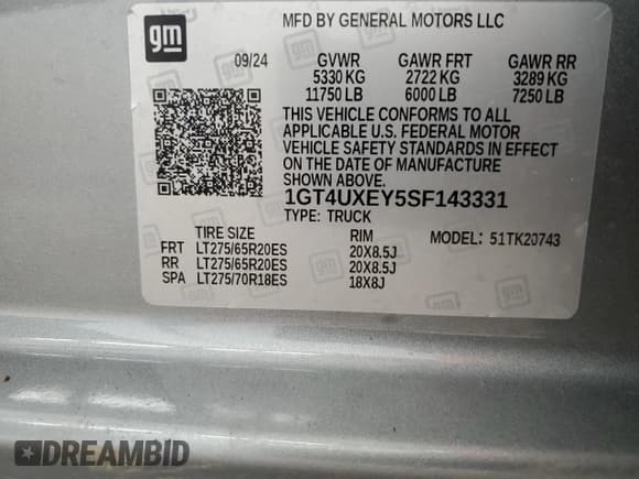 ✅ 2025 GMC Sierra 2500HD Denali Ultimate • VIN: 1GT4UXEY5SF143331 • Lot: 62004035. Wystawiony na Copart z przebiegiem Nie podano. Bezpłatny archiwum sprzedaży aukcyjnych z USA i szczegółowy raport historii pojazdu na DreamBid. Zdjęcie 12.