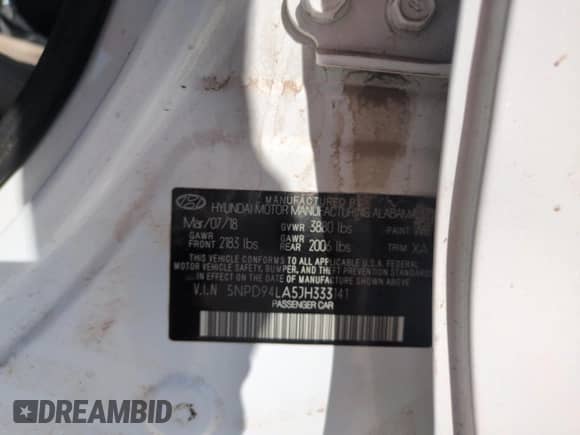 2018 Hyundai Elantra Eco с VIN 5NPD94LA5JH333141, выставлен на аукционе Copart как лот 56648725 с пробегом 140 964 миль миль и Списание • Salvage title. История ставок и продаж доступна на DreamBid. Изображение 13.